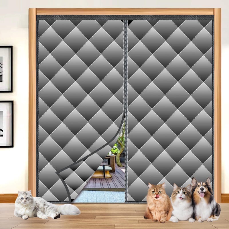 Sunmoxia Magnetic Thermal Insulated Door Screen, Sunmoxia Upgraded Oxford Cloth with Thicken Polyester Fiberfill Curtain, Weatherproof Insulation Cover Blanket for Winter, Fits Door up to 72" x 80" - Image 4