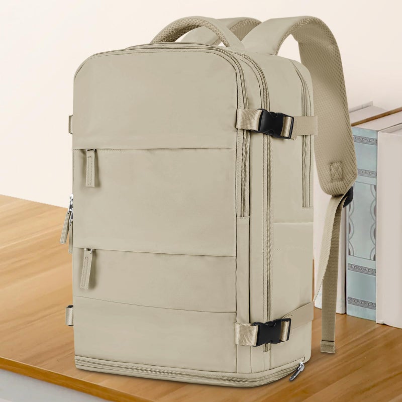 coowoz Travel Backpack For Women Men,Carry On Backpack,Hiking Backpack Waterproof Outdoor Sports Rucksack Casual Daypack travel essentialsÃ¯Â¼Ë†KhakiÃ¯Â¼â€° - Image 2
