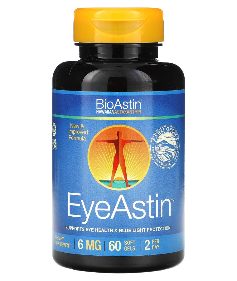 Nutrex Hawaii BioAstin EyeAstin Hawaiian Astaxanthin 60 Softgels