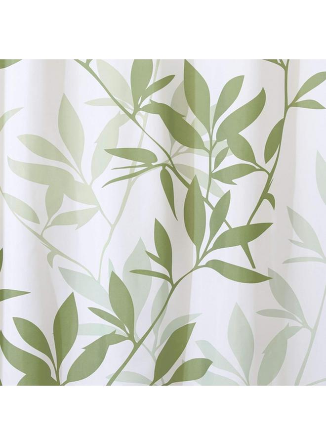 InterDesign Leaves Printed Polyester Shower Curtain Green And White 72 X 72Inch  - Image 4
