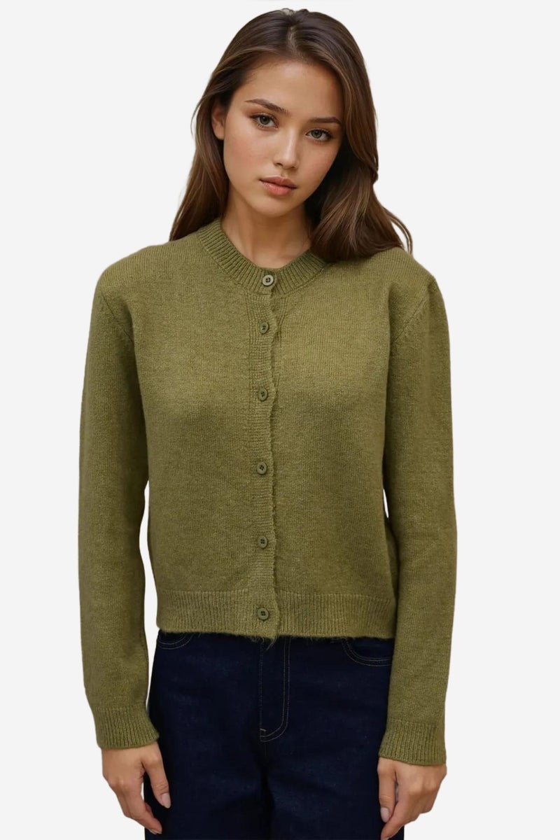 HICCUP Crew Neck Knitwear Soft Touch Cardigan - Image 5