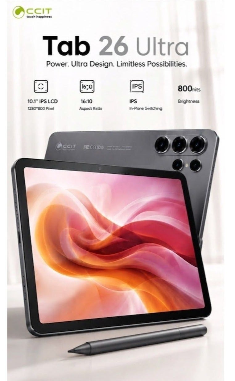 CCIT Tab S26 Ultra 5G Tablet Gray + USB-C Braided Fast Charging Cable - 2-Piece Bundle | Save 5 SAR - Image 2