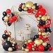 COKAOBE Red Black and Gold Balloons Garland Kit 124pcs Red Black Metallic Gold Confetti Balloon Arch Kit for Wedding Birthday Graduation Baby Shower Celebrations Anniversary Party Decorations - Image 3