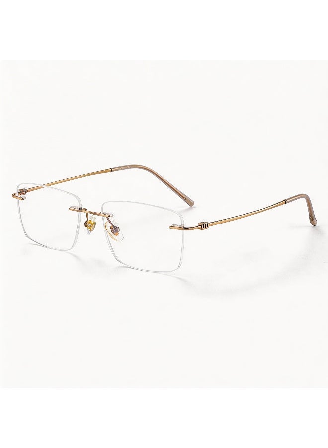 بوكيلار نظارات بدون إطار PUKCLAR تيتانيوم نقي خفيفة جداً عدسات غير طبية مرنة بدون براغي للرجال والنساء للأعمال والاستخدام اليومي - Image 1