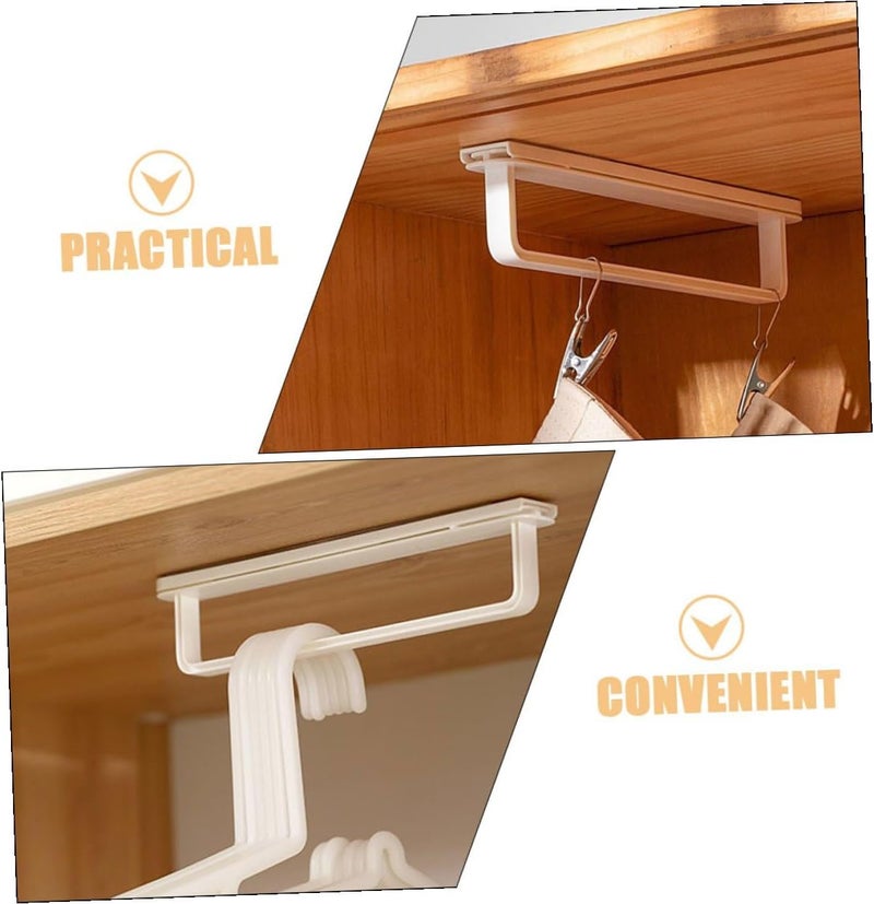 Self Adhesive Sliding Towel Bar with Storage Rack No Drilling Wall-Mount Holder for Towels Slippers and Kitchen Utensils Modern White Bathroom and Kitchen Organizer - Image 3