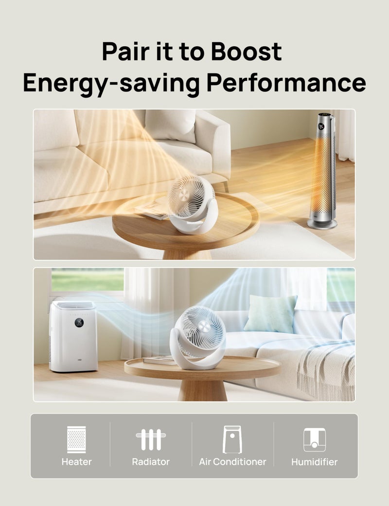 Dreo Fan for Bedroom, Table Air Circulator for Whole Room, 11 Inch, 40ft Strong Airflow, 120Â° Adjustable Tilt, 28db Low Noise, Quiet, 3 Speeds, 2025 New Desk Fan for Office, Kitchen, Home - Image 4
