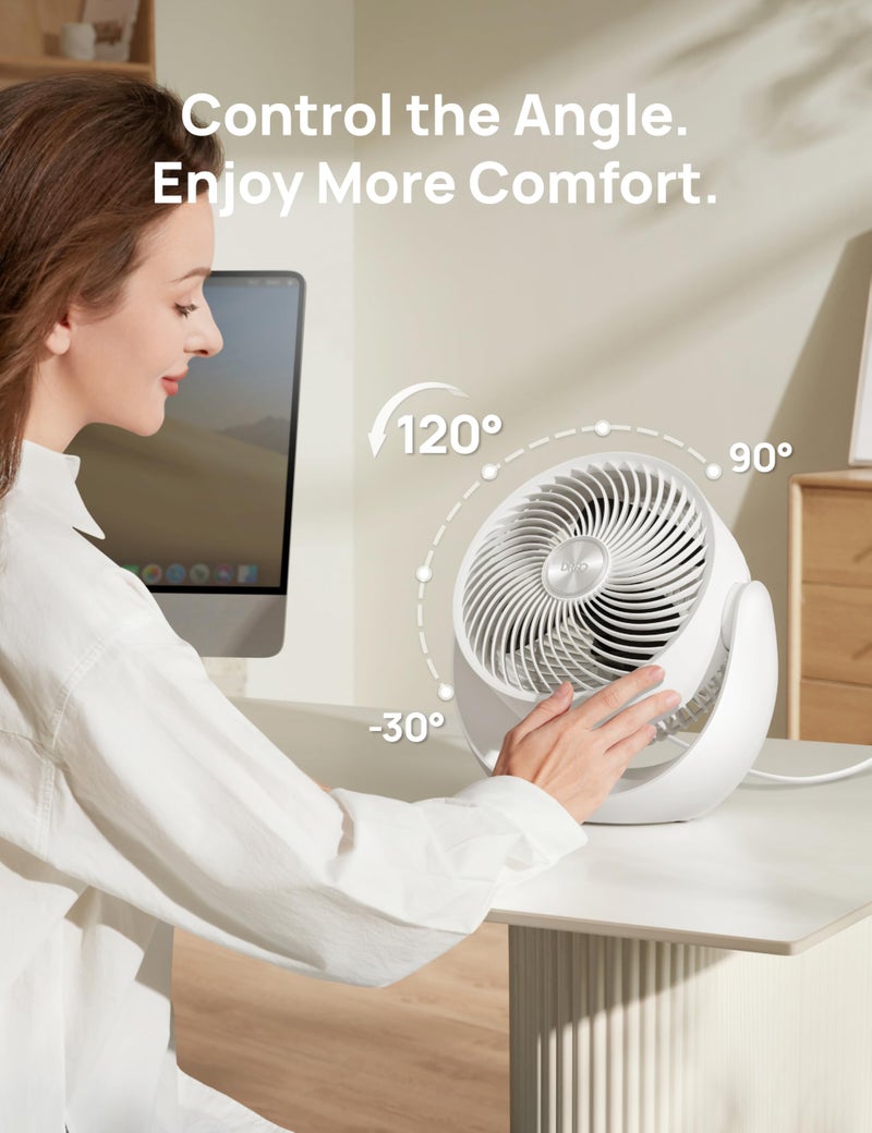 Dreo Fan for Bedroom, Table Air Circulator for Whole Room, 11 Inch, 40ft Strong Airflow, 120Â° Adjustable Tilt, 28db Low Noise, Quiet, 3 Speeds, 2025 New Desk Fan for Office, Kitchen, Home - Image 3