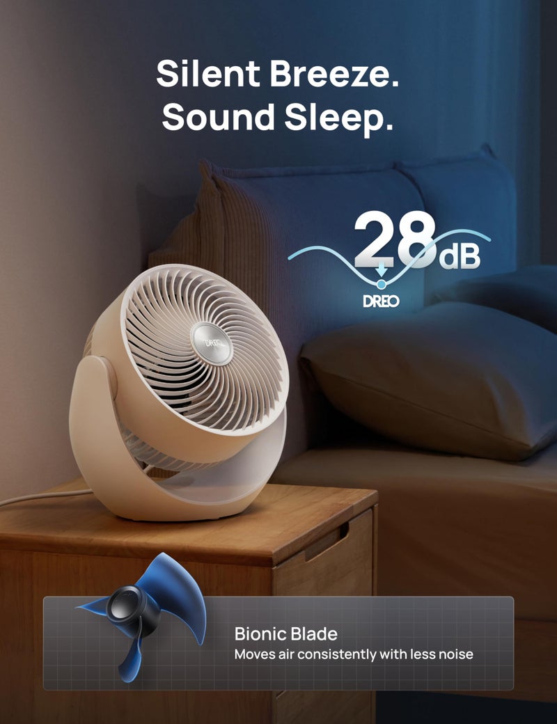 Dreo Fan for Bedroom, Table Air Circulator for Whole Room, 11 Inch, 40ft Strong Airflow, 120Â° Adjustable Tilt, 28db Low Noise, Quiet, 3 Speeds, 2025 New Desk Fan for Office, Kitchen, Home - Image 2