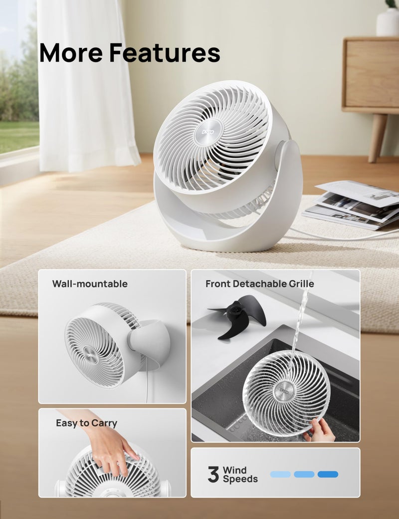 Dreo Fan for Bedroom, Table Air Circulator for Whole Room, 11 Inch, 40ft Strong Airflow, 120Â° Adjustable Tilt, 28db Low Noise, Quiet, 3 Speeds, 2025 New Desk Fan for Office, Kitchen, Home - Image 5