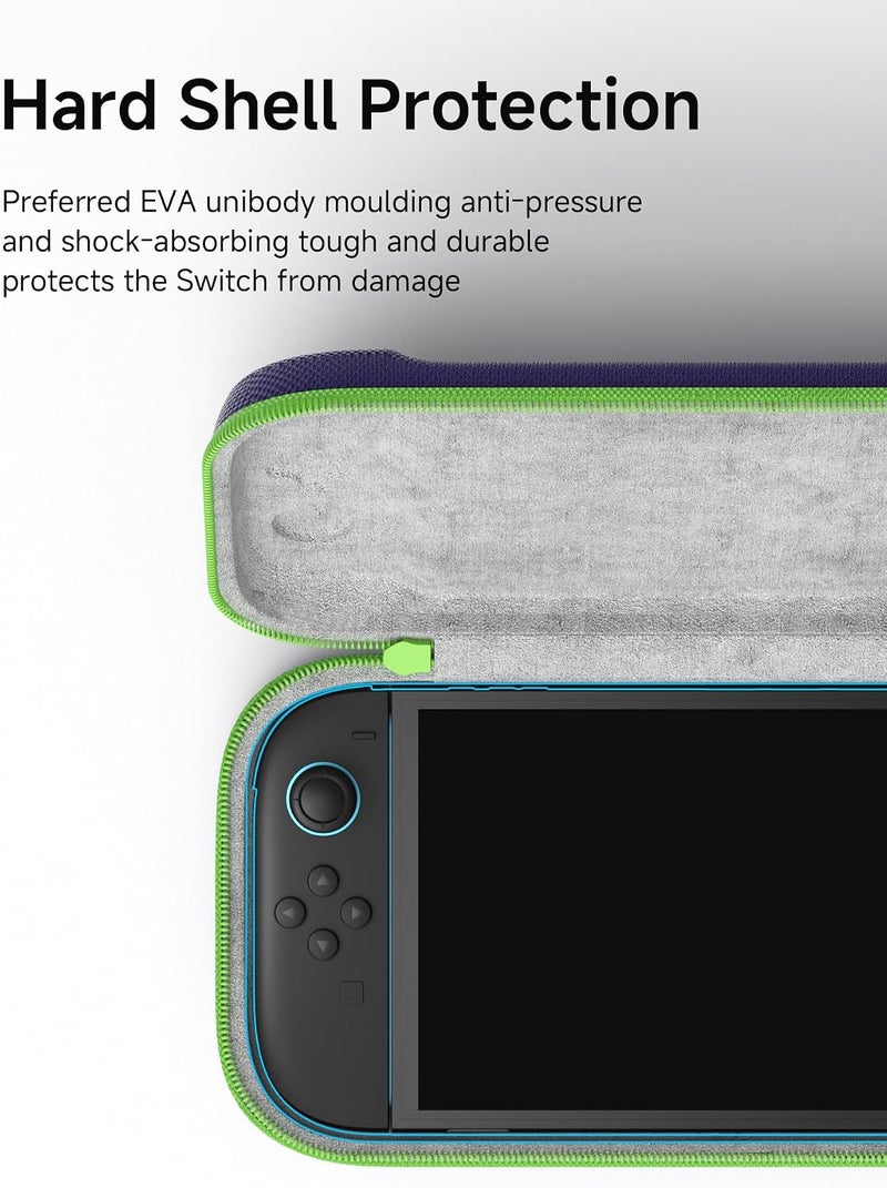 Hagibis Carrying Case for Nintendo Switch 2 2025, Storage Organizer 10 Games Cartridges Protective Hard Shell Portable Travel Carry Bag handbag Pouch (Purple) - Image 5
