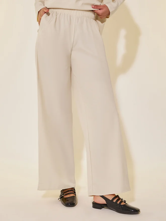 Take Two Take Two Embroidered Detail Collared Top and Pants Co-Ords