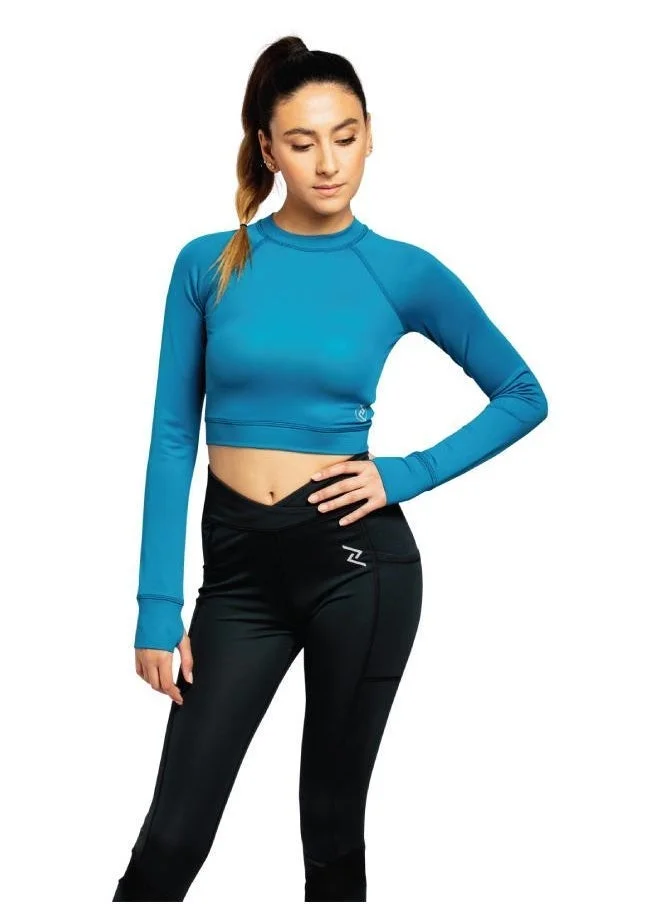 ZAECY Women's Full-Sleeve Crop Top