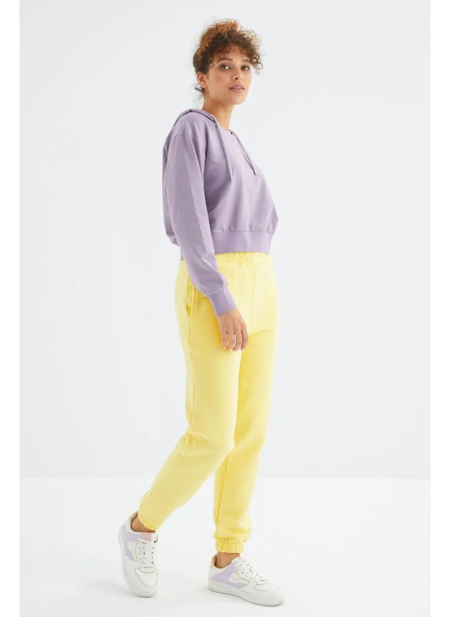 Tommy Life Lemon High Waist Comfortable Form Basic Jogger Women's Tracksuit Bottom - 94624