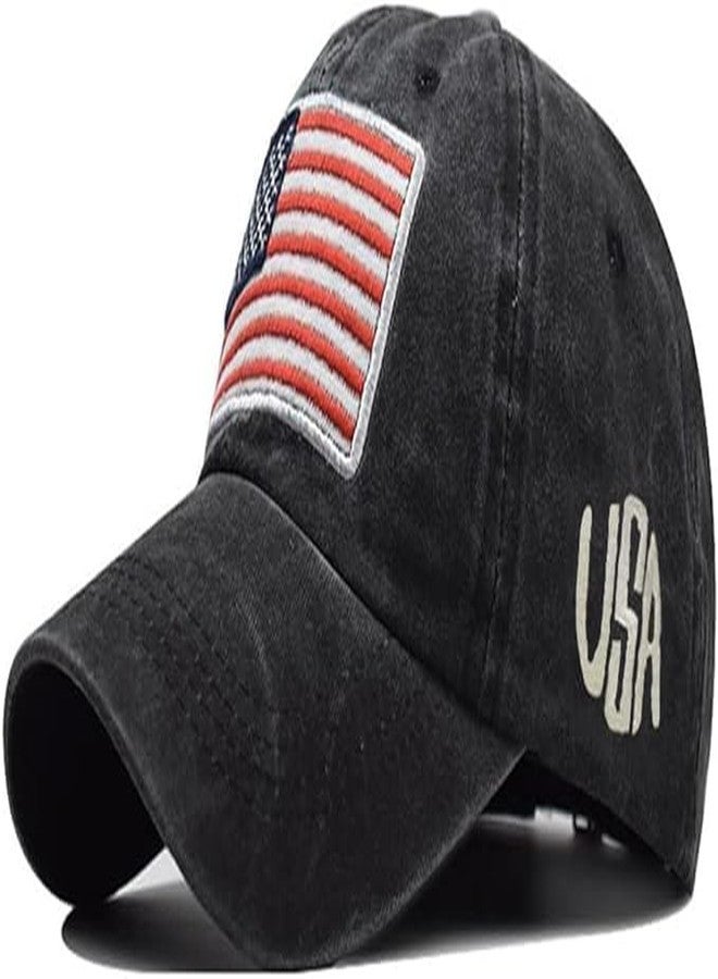 Handcuffs Cap for Men & Women with Adjustable Buckle Distressed Cotton Hat | Baseball Caps | Caps & Hats | Casual Cap (Black) - Image 1