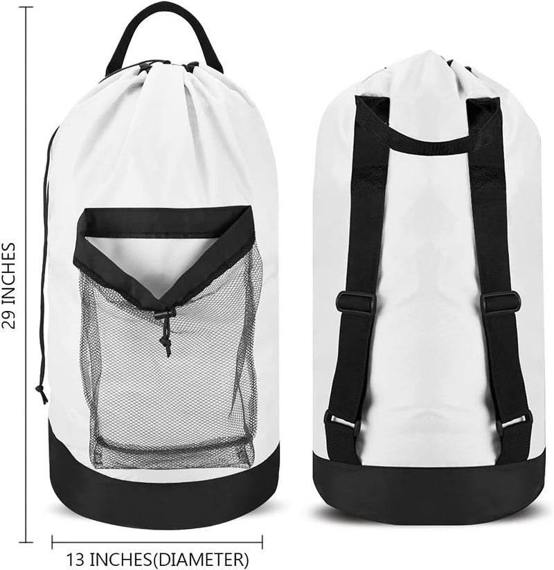 Dalykate Backpack Laundry Bag, Laundry Backpack with Shoulder Straps and Mesh Pocket Durable Nylon Clothes Hamper Bag with Drawstring Closure for College, Travel, Laundromat, Apartment - Image 2
