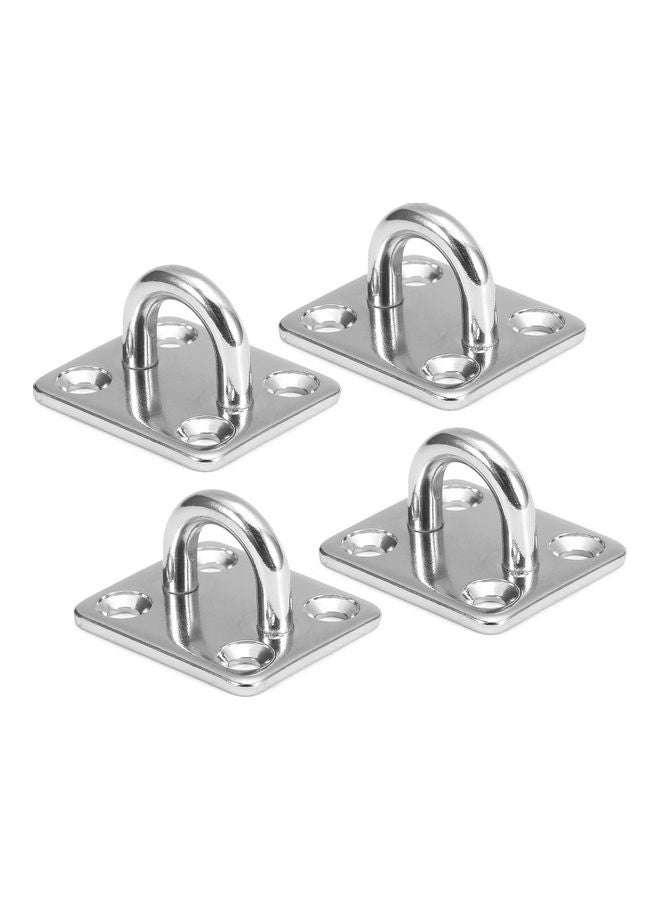 Loquat 4 Pcs Pad Eye Plates Marine Hardware Multifunctional Wall Mount Hook Loops 304-m5 9.5 x 2 x 9.5cm - Image 1