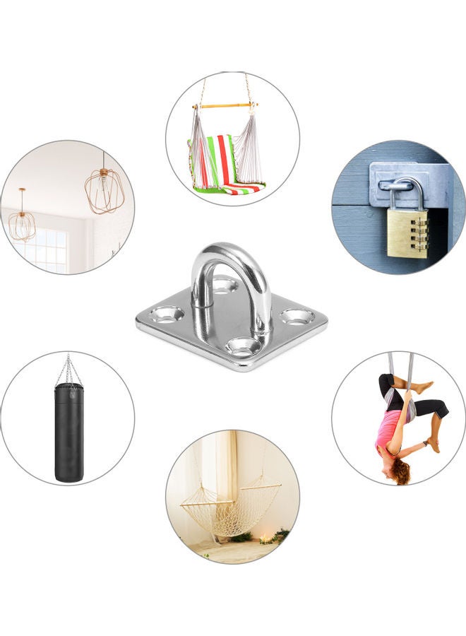 Loquat 4 Pcs Pad Eye Plates Marine Hardware Multifunctional Wall Mount Hook Loops 304-m5 9.5 x 2 x 9.5cm - Image 2