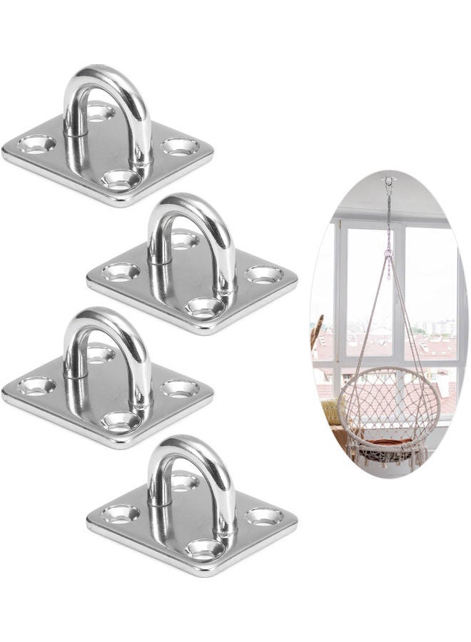 Loquat 4 Pcs Pad Eye Plates Marine Hardware Multifunctional Wall Mount Hook Loops 304-m5 9.5 x 2 x 9.5cm - Image 4