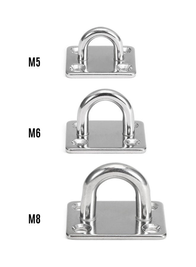 Loquat 4 Pcs Pad Eye Plates Marine Hardware Multifunctional Wall Mount Hook Loops 304-m5 9.5 x 2 x 9.5cm - Image 3