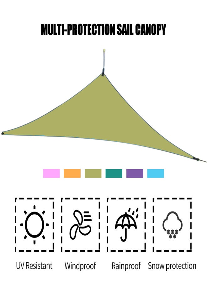 10ft Rain Fly UV Sun Shade Sail Canopy Waterproof Heavy Duty Triangle 210T Polyester Awning Sand Sunshade for Outdoor Patio Garden Backyard Activities - Image 4