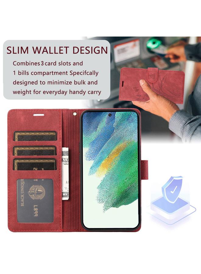 S-TOP Case For Samsung Galaxy A24 4G Global Orchid Butterfly Embossed Leather Phone Case - Image 4