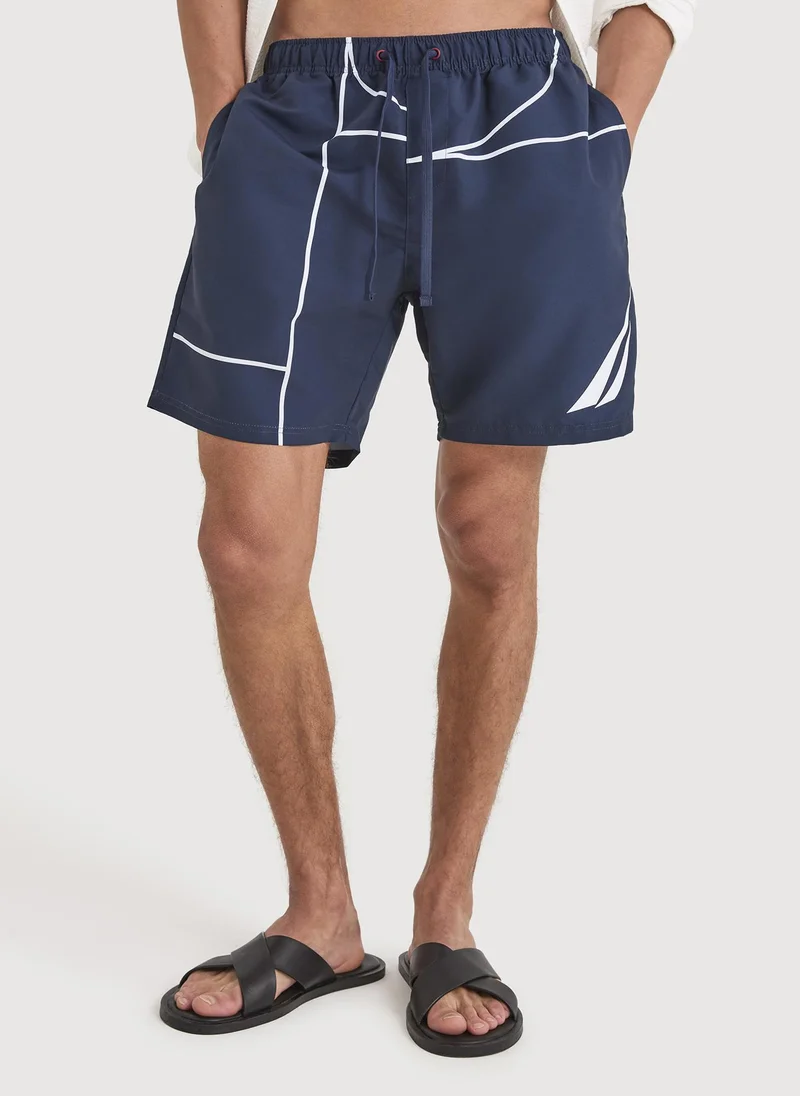 Nautica Men Swim Shorts for Beach and Pool Wear-Blue