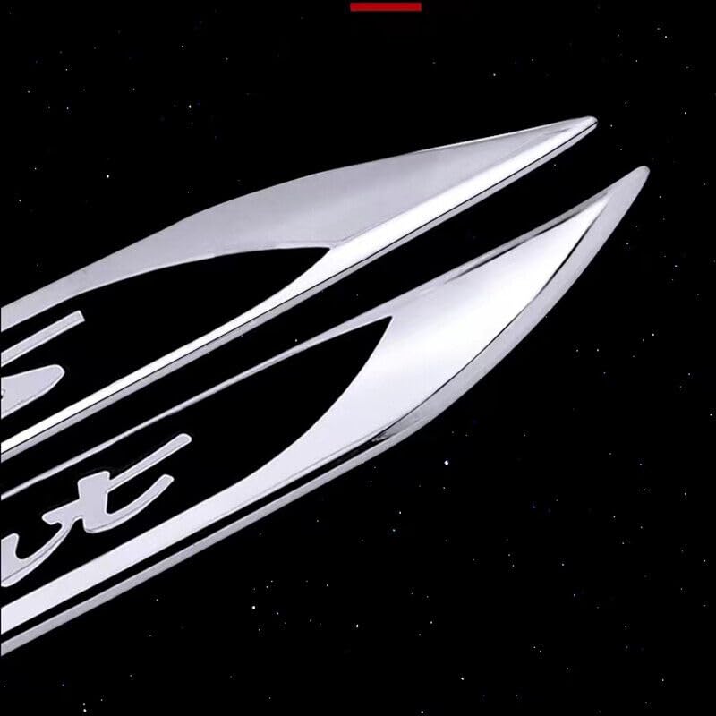 AutoBizarre 3D Raised Set of 2 Side Fender Blade Knife Shape Metal Monogram Emblem Badge Decal Sticker for All Cars & Bikes (Silver Black Sport) - Image 4