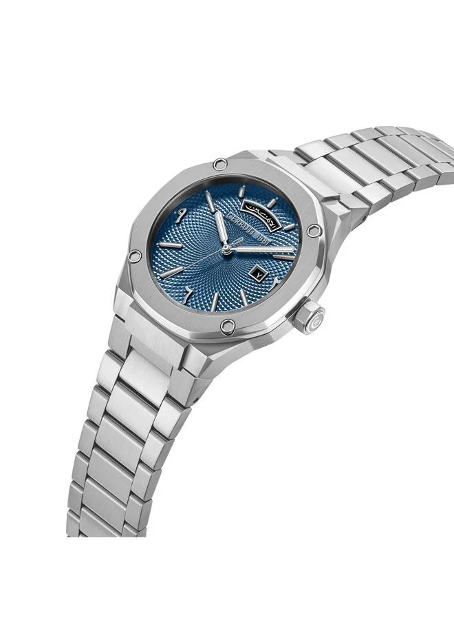 شيروتي 1881 Razzuolo 41mm Blue Dial Stainless Steel Bracelet Analog Watch For Men