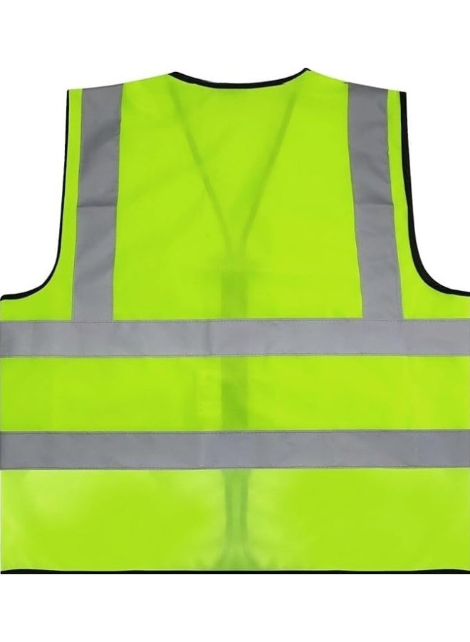 TEAKWOOD High Visibility Reflective Safety Vest Work Waistcoat, Reflective Tape strips Road Costruction Green Color Safety Use Vests(XL) - Image 2
