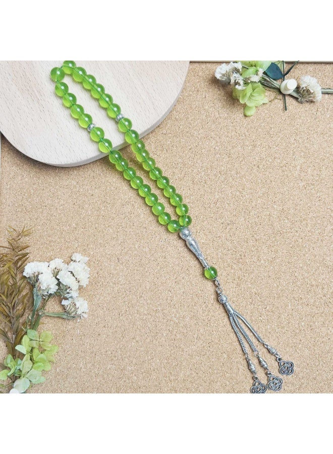 NIBEMINENT 33 Muslim Prayer Beads Translucent Green/10mm 