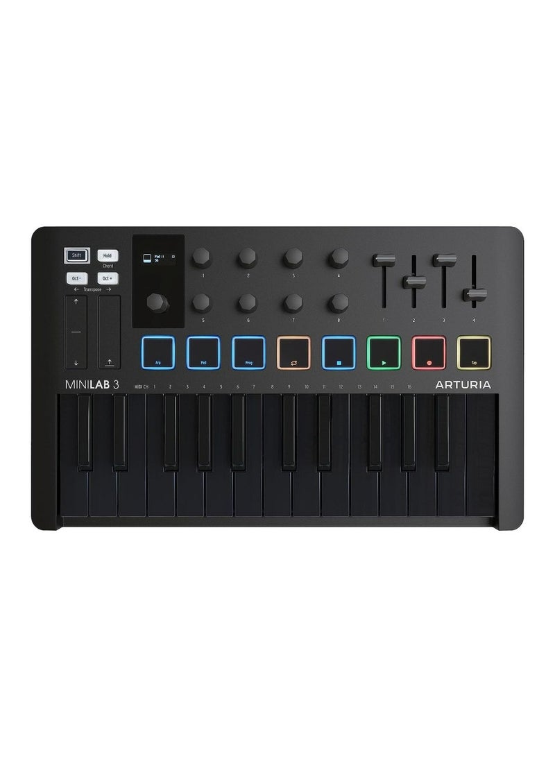 أرتوريا جهاز التحكم بمفتاح رفيع Arturia MiniLab MK3 25 - أسود عميق - Image 1