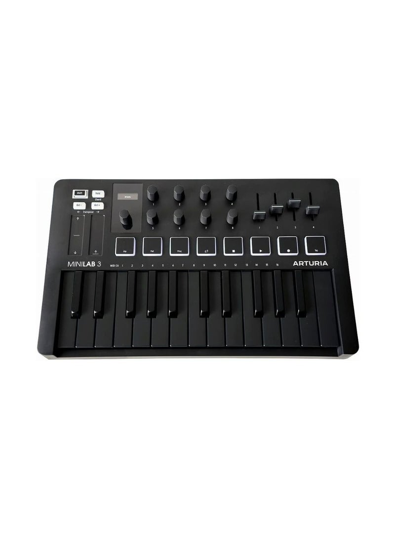 أرتوريا جهاز التحكم بمفتاح رفيع Arturia MiniLab MK3 25 - أسود عميق - Image 2