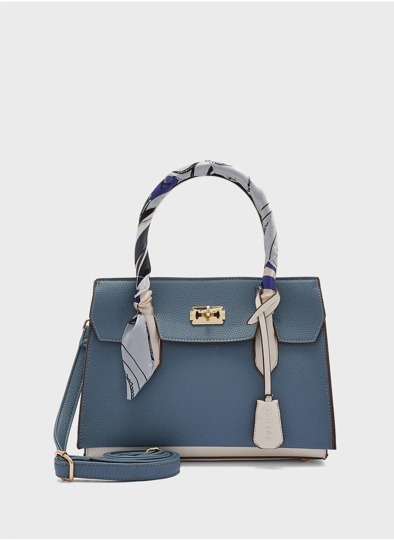 Khizana Satchel Bag with Scarf Detail