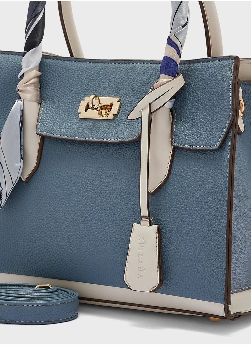 Khizana Satchel Bag with Scarf Detail