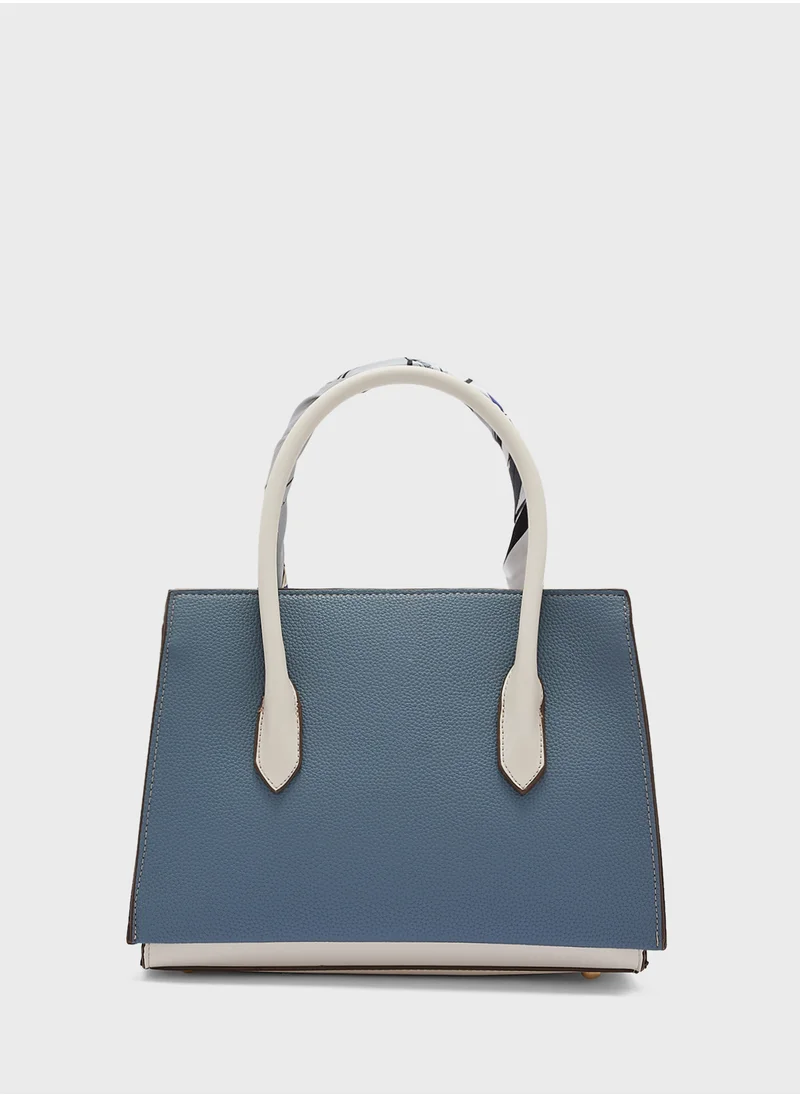 Khizana Satchel Bag with Scarf Detail