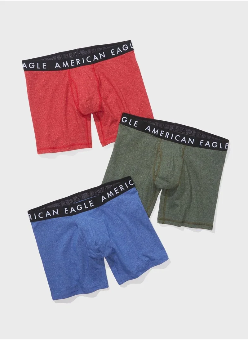 American Eagle 3 Pack Logo Band Trunks