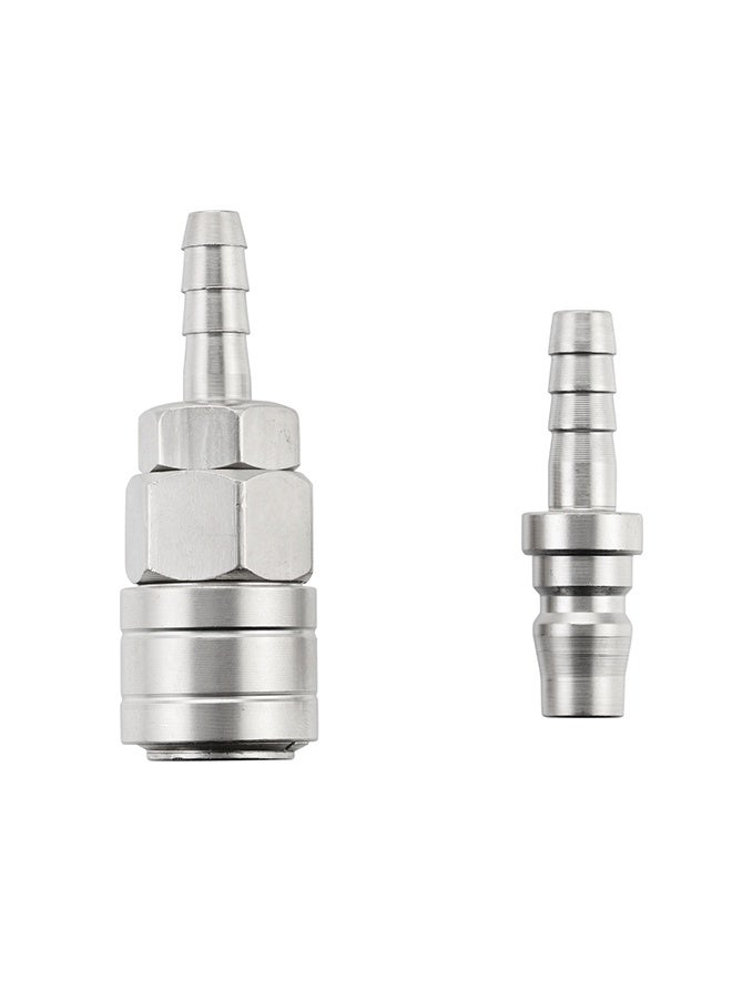 LAWAZIM Pro7 Air Hose Fitting Set - 2 Piece 1/4inch 20SH x 20PH Quick Connect Coupler with Hose Barb Female Socket and Hose Barb Male Plug, Air Compressor and Pneumatic Tool Accessories - Image 2