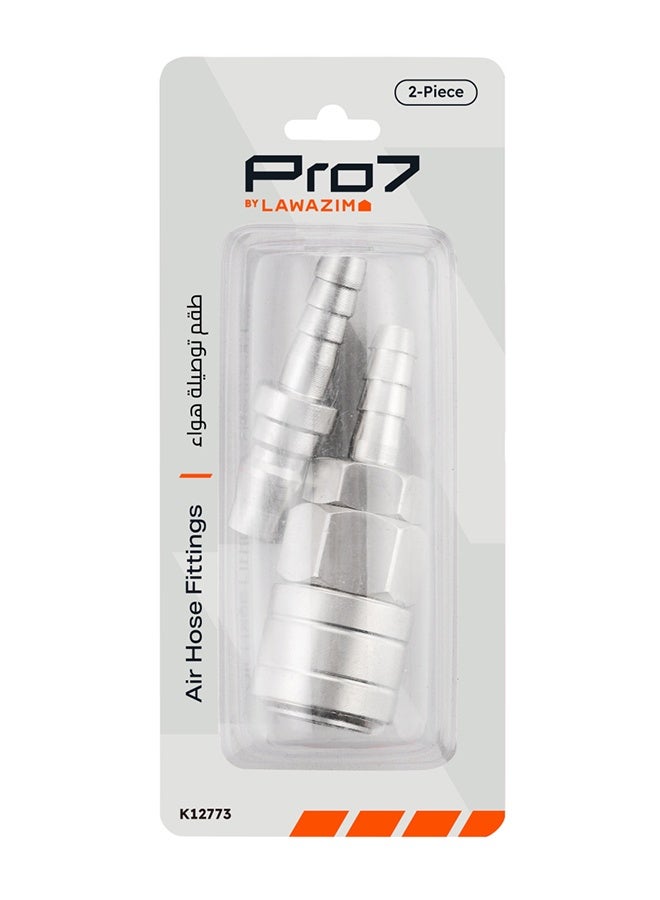 LAWAZIM Pro7 Air Hose Fitting Set - 2 Piece 1/4inch 20SH x 20PH Quick Connect Coupler with Hose Barb Female Socket and Hose Barb Male Plug, Air Compressor and Pneumatic Tool Accessories - Image 3