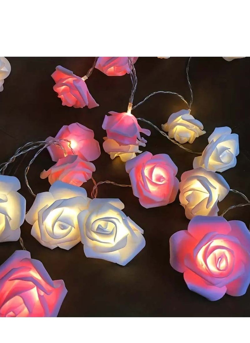 co arma A set of 8 lamps designed with a chain of roses, with a soft texture, multicolored  - Image 1