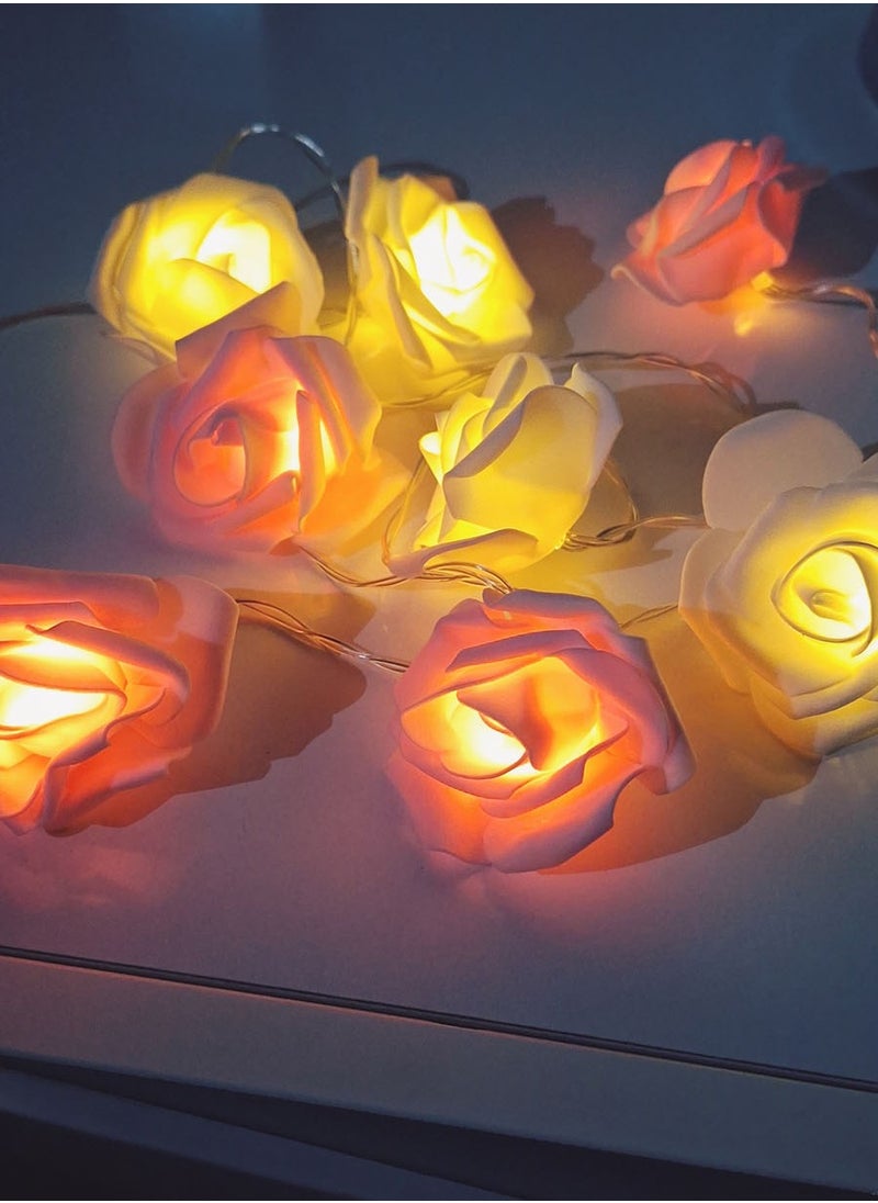 co arma A set of 8 lamps designed with a chain of roses, with a soft texture, multicolored  - Image 4
