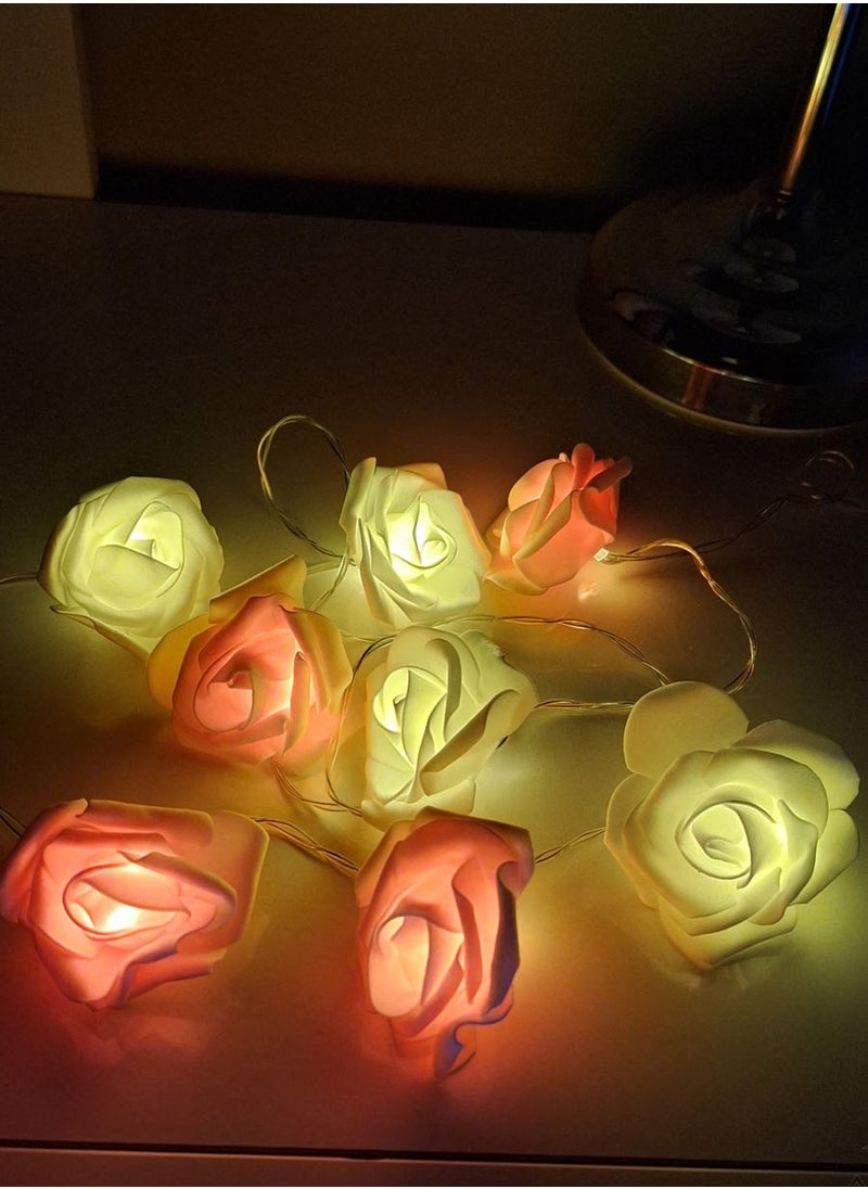 co arma A set of 8 lamps designed with a chain of roses, with a soft texture, multicolored  - Image 3