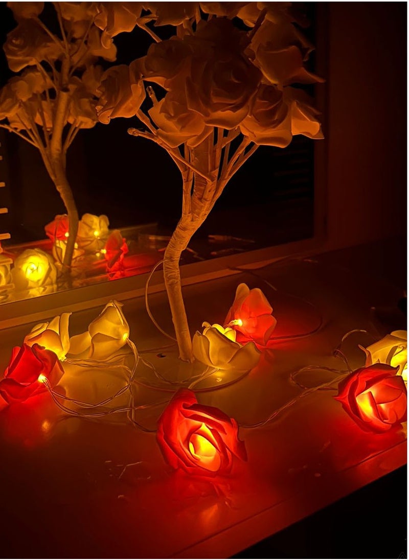 co arma A set of 8 lamps designed with a chain of roses, with a soft texture, multicolored  - Image 2