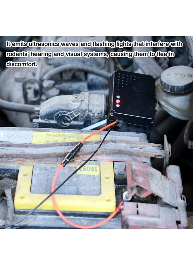 Generic - Car Under Hood Animal Repeller Rodent Rat Repellent Mice Repeller Deterrent Device with LED Strobe Light for Car Trunk RV Indoor Warehouse - Image 1