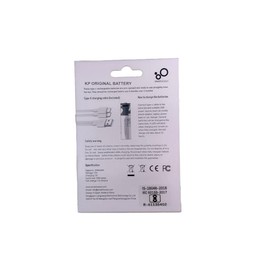 KP Original Battery KP Original Rechargeable AAA Batteries, 1.5V 750mWh, USB Type-C Charging Cable, 4-Pack, High Capacity, Fast Charge, 1200 Cycles, Over-Charge Protection - Image 2