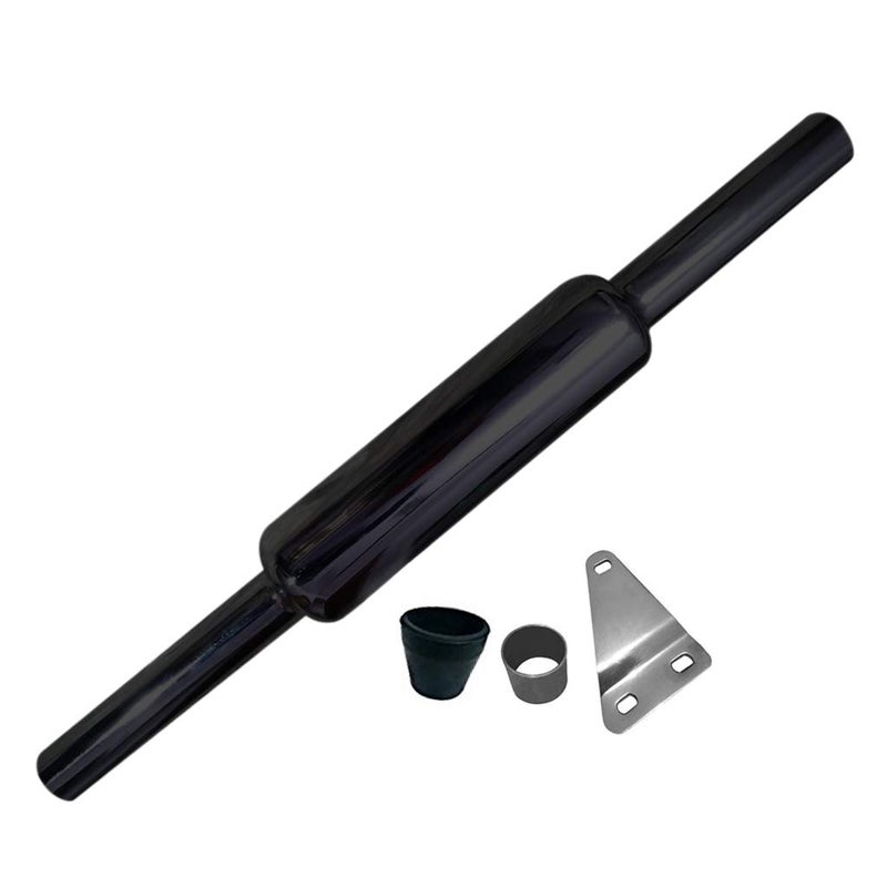 OZANGO Bike Mini Punjab Dholki Short Bottle Empty Free Flow Bullet Thin Pipe Exhaust Silencer Black with Zed Clamp Bush for RE Thunderbird 350 - Image 1