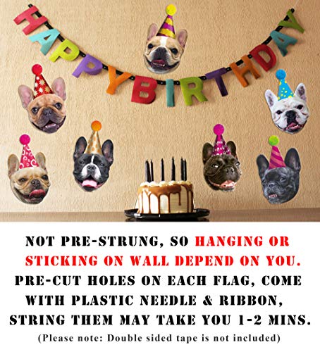 Silvima Dog Birthday Garland, Funny French Bulldog Face Portrait Birthday Banner, Bday Bunting Decoration… - Image 4