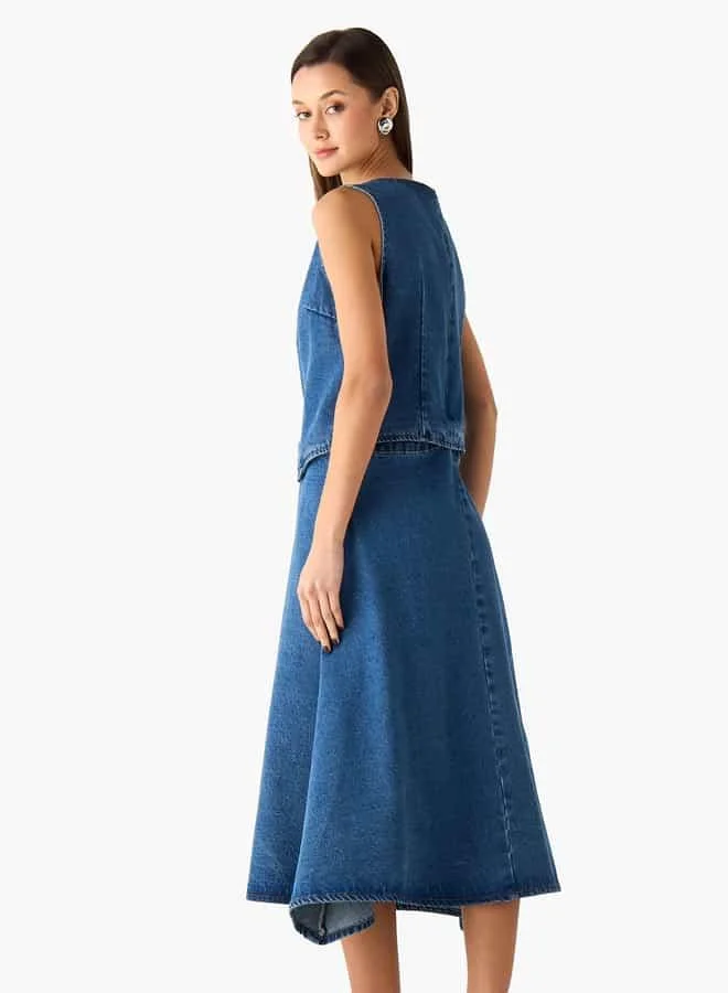 Lee Cooper Denim Vest Midi Dress