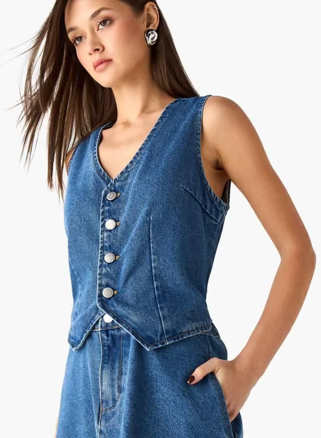 Lee Cooper Denim Vest Midi Dress
