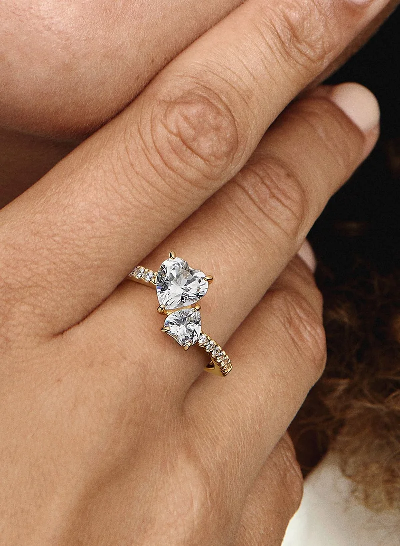 PANDORA 14K Gold-Plated Ring With Clear Cubic Zirconia