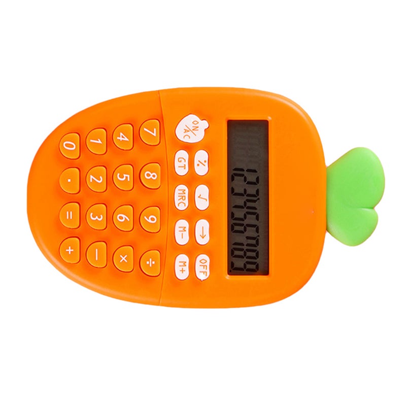 Carrot Shape Electronic Calculator Portable 12-Digit Calculator Office Stationery for Financial Office (Orange) - Image 1